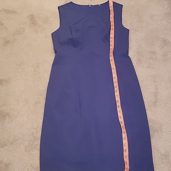 Elie Tahari Elegant Blue Sleeveless Dress Sz 8 - Picture 6 of 9